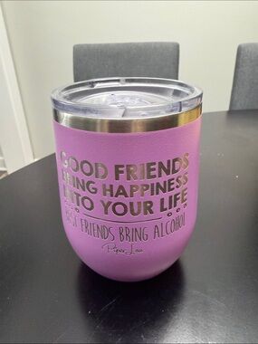 Piper Lou Pink Insulated Stemless Wine Tumbler - Good Friends Design